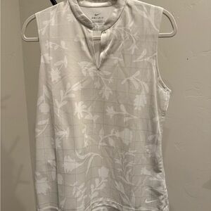 Nike Dri-Fit Sleeveless Athletic Tennis Golf Shirt Tank White Gray Size M